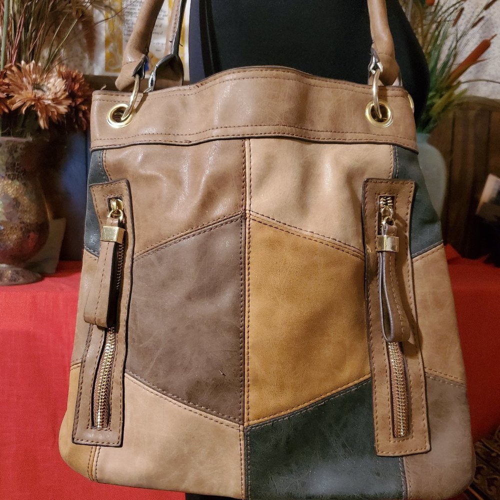 Leather Patchwork Shoulder Bag - image 2